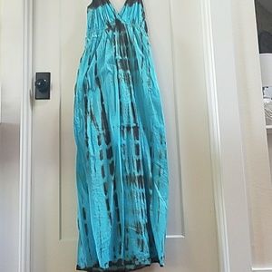 Tie Die Turquoise and chocolate Maxi